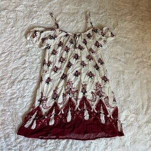 Rue21 White and Red Midi Dress